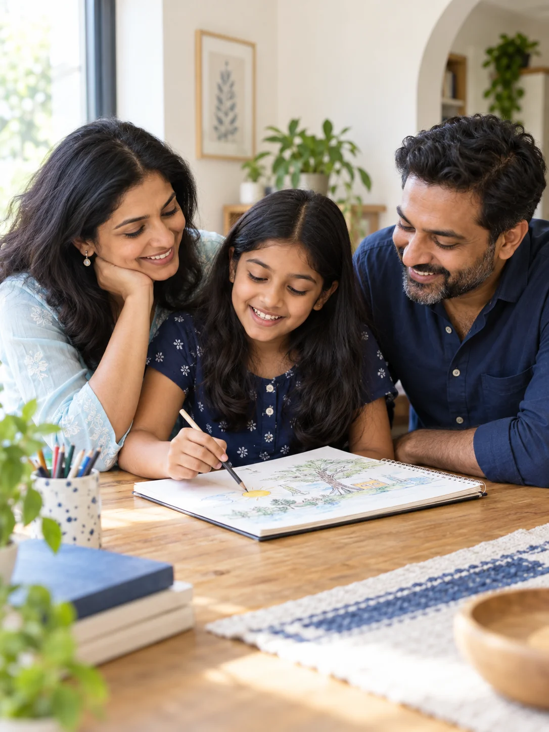 A family spending time together